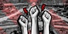 hands in protest over Fort Worth Garden